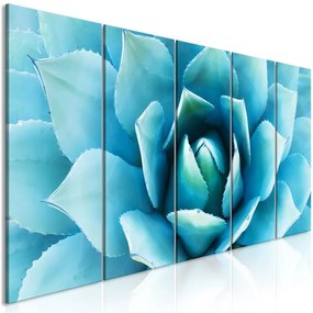 Quadro Agave (5 Parts) Narrow Blue  Colore Verde, Dimensioni e Misure 200x80