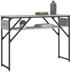 Tavolo consolle ripiano grigio sonoma 105x30x75cm multistrato