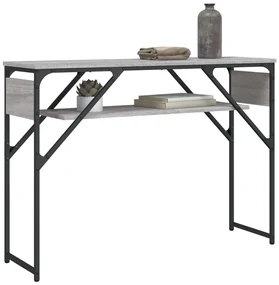 Tavolo consolle ripiano grigio sonoma 105x30x75cm multistrato