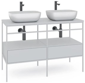 Mobile sottolavabo e lavabo Outline bianco L 120 x H 92 x P 45.5 cm