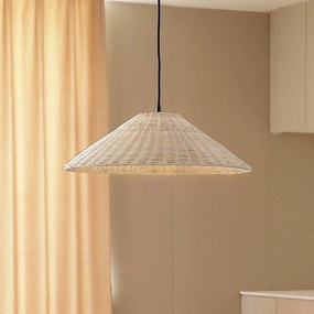 Lampada a sospensione Lindby Zyralia, color legno, rattan, Ø 50 cm