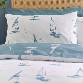 Set copripiumino e federa blu per letto singolo 135x200 cm Salcombe Boats – Catherine Lansfield