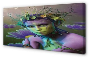 Quadro su tela Elfo Flowers Woman 100x50 cm