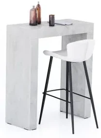 Tavolo Alto Evolution 90x40, Grigio Cemento con Due Gambe