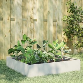 Fioriera Rialzata Da Giardino Bianca 100x100x33,5 Cm İn Acciaio /
