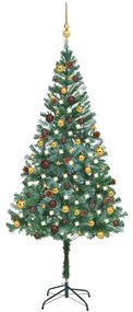 Albero di Natale Preilluminato con Palline e Pigne, Albero di Natale Preilluminato con Palline e Pigne 180 cm V