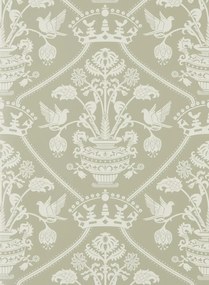 Sanderson Carta da parati Highgrove Damask - Silver Green