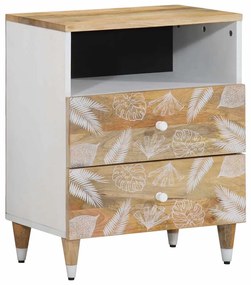 Comodino 50x33x60 Cm İn Legno Massello Di Mango /