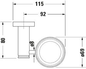Duravit 99201000 - Porta spazzolini da parete D-CODE, destra, cromo lucido