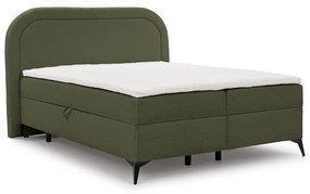 Letto boxspring verde con contenitore 200x200 cm Ornes – Ropez