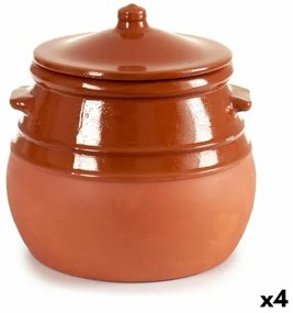 Pentola con Coperchio Argilla cotta 3,5 L 23 x 22 x 23 cm (4 Unità)