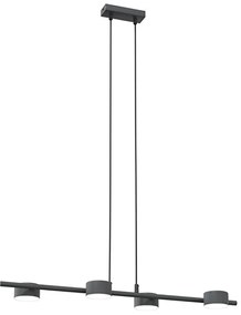 Lampadario Minimal Hermes Acciaio Nero 4 Luci Gx53 Ip20