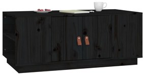 Tavolino da salotto nero 100x50x41 cm in legno massello di pino