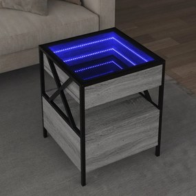 Tavolino Da Salotto Con Led Infinity Grigio Sonoma 40x40x51 Cm /
