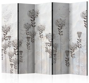 Paravento design Giardino Invernale (5-parti) - piante delicate nei toni caldi