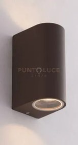 Applique biemissione one corten 2 luci attacco gu10 ip54 6,7x9,3x13cm