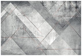 Carta da parati – Prospettiva triangolare grigia