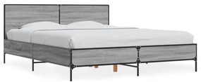 Giroletto Grigio Sonoma 160x200 Cm İn Legno Multistrato Metallo /