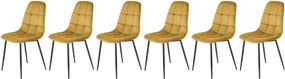 Set di 6 sedie K417 in velluto senape