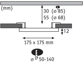 Paulmann 79966 - AREO LED 13W, IP44, dimmerabile, lampada da incasso per bagno, 230V