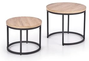 Set di 2 tavolini da salotto JENO rovere/nero