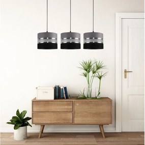 Lampadario a sospensione con filo CORAL 3xE27/60W/230V nero-grigio