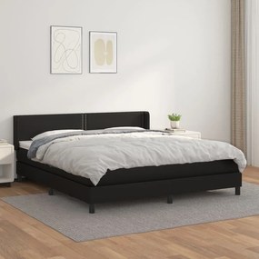 Giroletto A Molle Con Materasso Nero 160x200 Cm İn Similpelle /