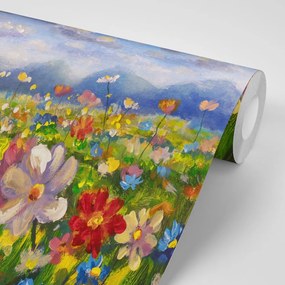 Carta da parati – Dipinto a olio fiori selvatici