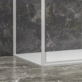 Kamalu - Box doccia 3 lati 90x100x90 scorrevole  telaio bianco | KLA-4000N
