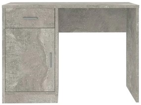 Scrivania Cassetto Grigio cemento 100x40x73cm Legno Multistrato