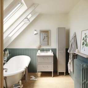 Mobile da bagno a terra sotto lavabo L 60 x H 57 x P 48.1 cm grigio verniciato opaco, 2 cassetti SENSEA Charm