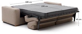 Kave Home - Divano letto Anley 4 posti beige 244 cm