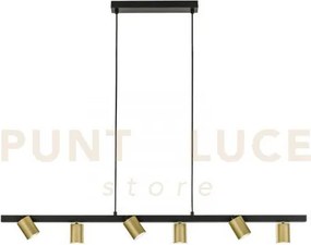 Lampadario a sospensione nizza nera e oro 6 luci attacco gu10 110x1...