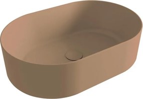 Lavabo da appoggio WaveOLYMPIA CERAMICA ovale in ceramica L 60 x H 16 x P 40 cm marrone