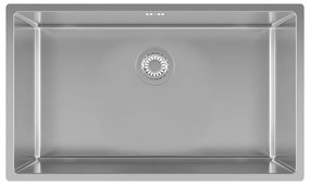 Lavello sopratop sottotop 1 vasca DELINIA Michigan inox L 44 x L 74 cm argento