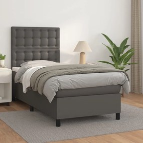 Giroletto A Molle Con Materasso Grgio 90x200 Cm İn Similpelle /