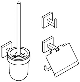GROHE 41123000 - Set di accessori per WC 3 in 1, cromo lucido