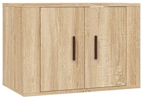 Set di Mobili Porta TV 2 pz Rovere Sonoma in Legno Multistrato