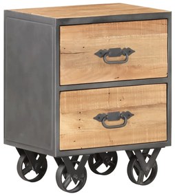 Comodino 40x30x51 Cm İn Legno Massello Di Recupero /