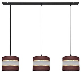 Lampadario a sospensione con filo HELEN 3xE27/15W/230V marrone/nero/oro