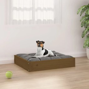 Cuccia Per Cani Ambrata 51,5x44x9 Cm İn Legno Massello Di Pino /