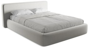 Letto matrimoniale imbottito grigio chiaro con vano contenitore con griglia 160x200 cm Kiana - Makamii