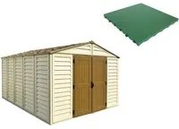 Pavimento per Casetta Box da Giardino 325x398x233 cm in Plastica Verde