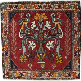 Shiraz Tappeto persiano 60 x 60 Rosso (Iran) Annodato A Mano
