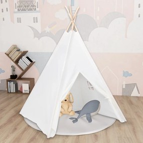 Tenda Tipi Bimbi Borsa Bianco Microfibra Strisce 120x120x150cm /
