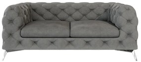 Divano grigio con rivestimento in velluto 185 cm Chelsea – Ropez