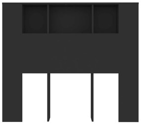 Testiera con scomparti nera 120x18,5x104,5 cm