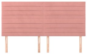 Testiera 4 pz rosa 80x5x78/88 cm in velluto