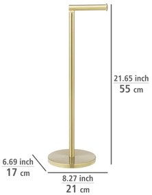 WENKO 25791100 - Porta rotolo per carta igienica 21x55 cm oro/argento