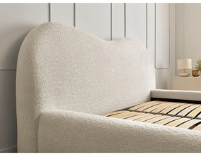 Letto matrimoniale imbottito beige con contenitore con rete inclusa 180x200 cm Orlane – Bobochic Paris